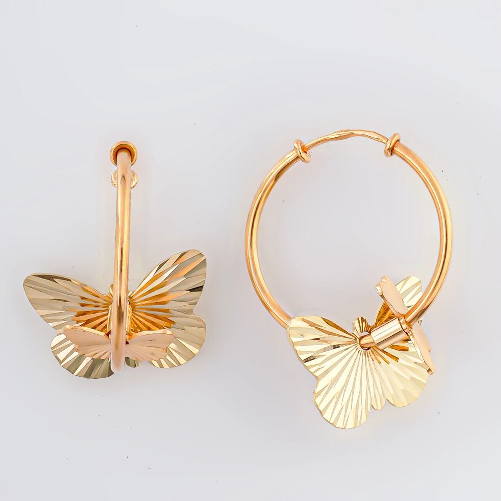 Серьги конго из красного золота 585 пробы