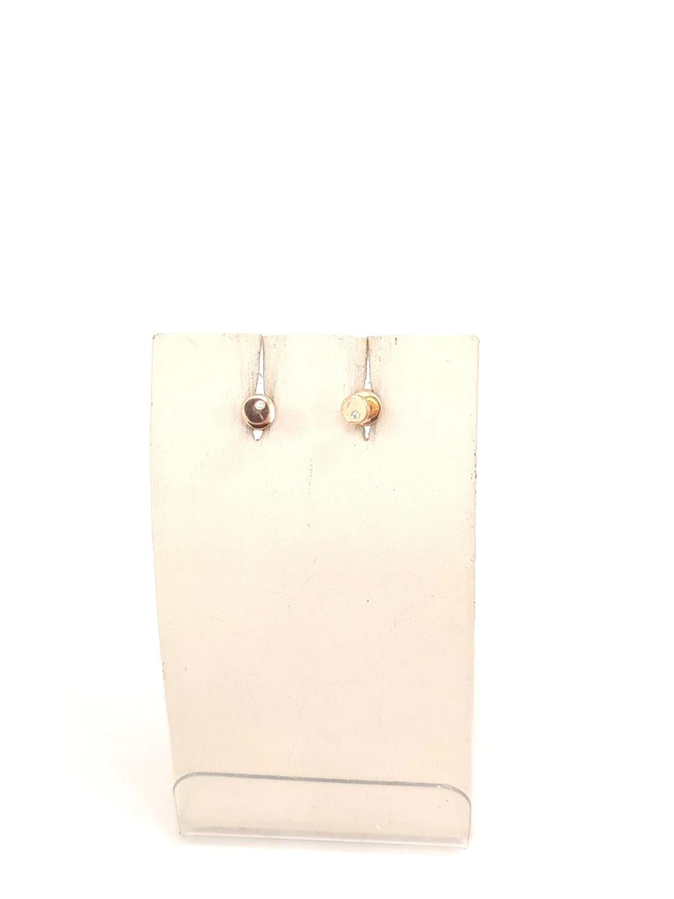 Серьги с фианитом из красного золота 585 пробы