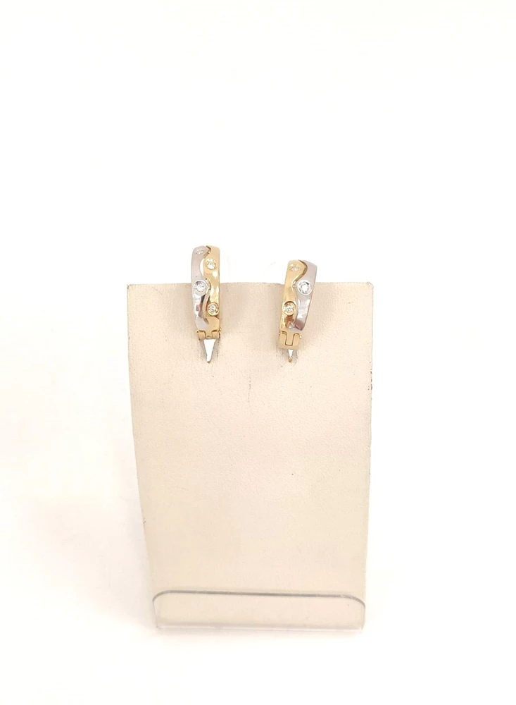 Серьги с бриллиантом из желтого золота 585 пробы