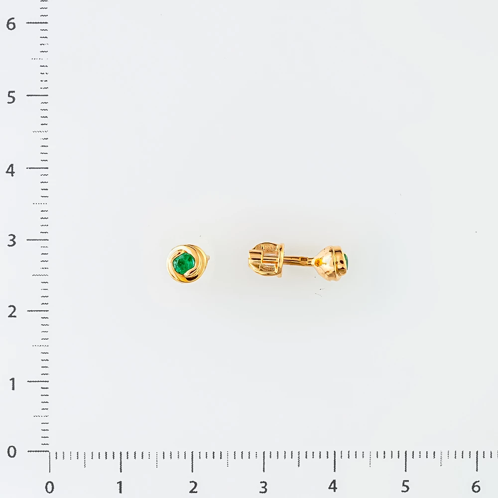 Серьги с фианитом из красного золота 585 пробы