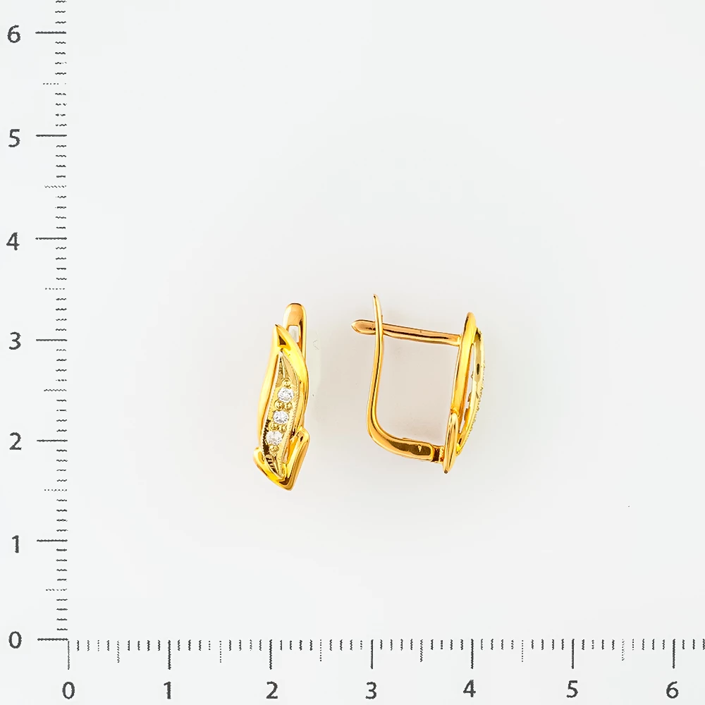 Серьги с бриллиантом из красного золота 585 пробы