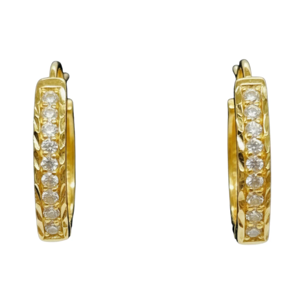 Серьги с фианитом из красного золота 585 пробы