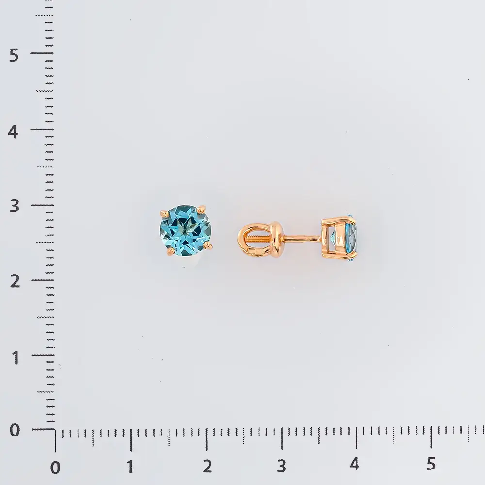 Серьги с топазом из красного золота 585 пробы 2