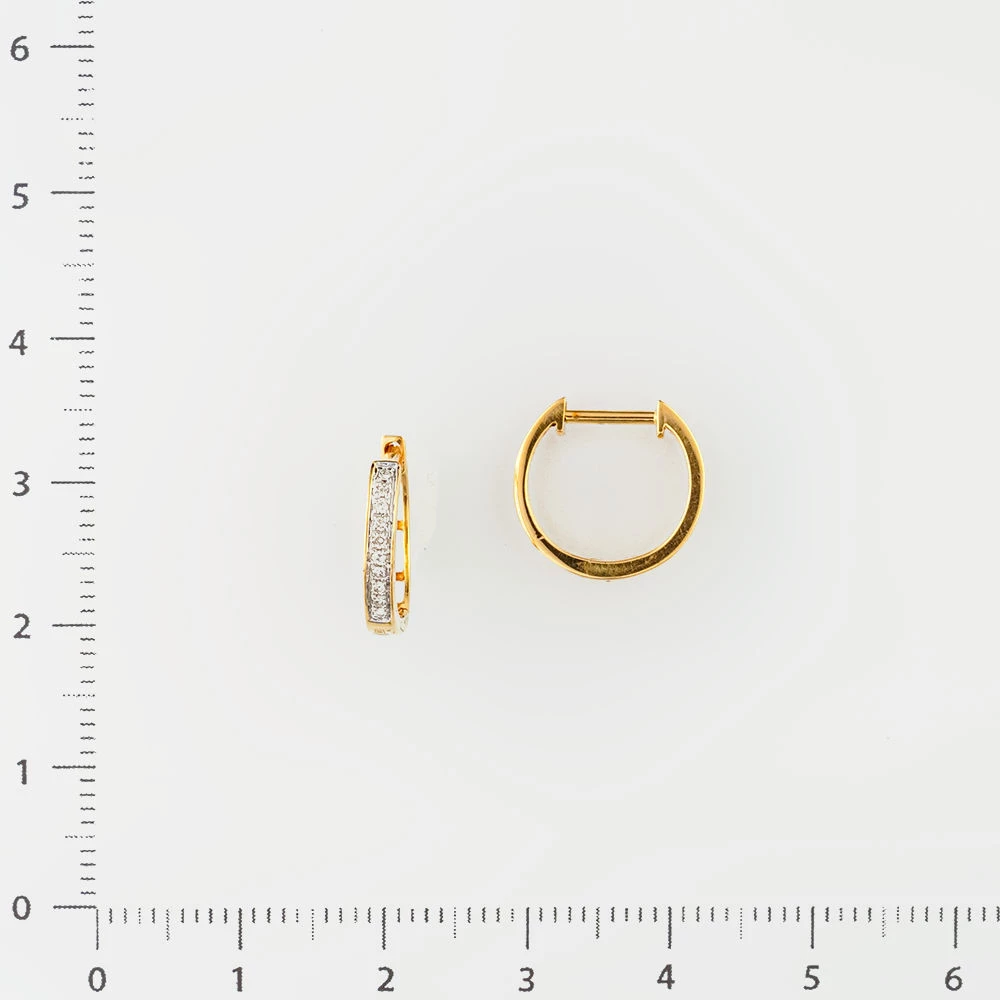 Серьги конго с бриллиантом из желтого золота 585 пробы