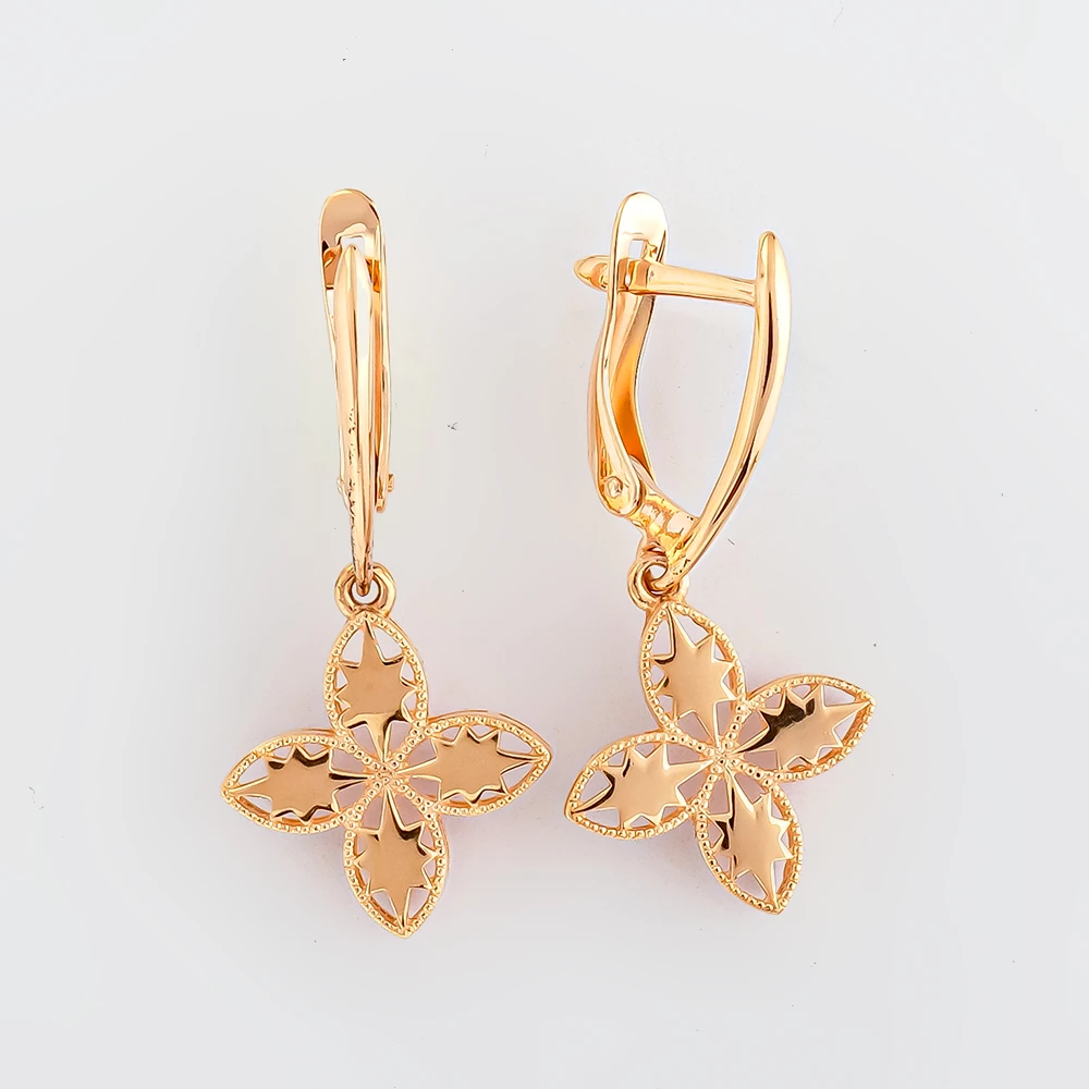 Серьги из красного золота 585 пробы