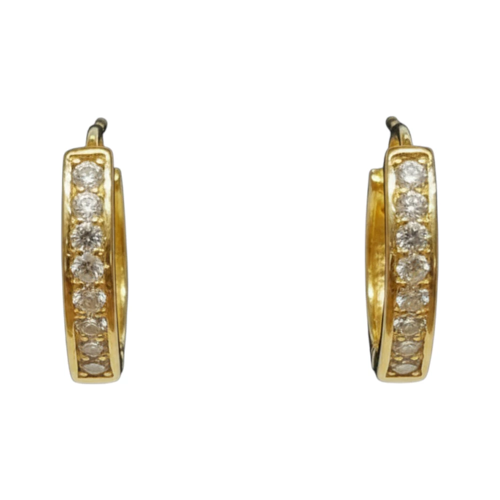 Серьги с фианитом из красного золота 585 пробы