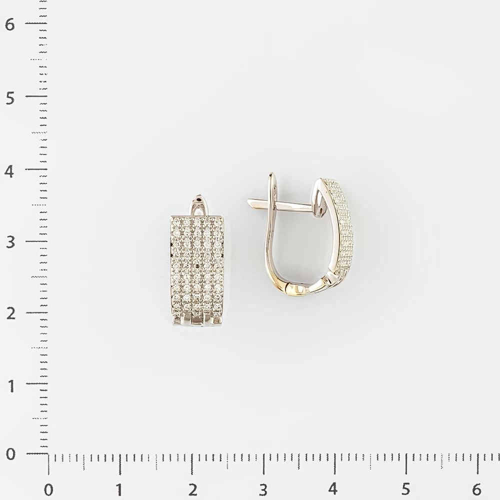 Серьги с бриллиантом из белого золота 585 пробы