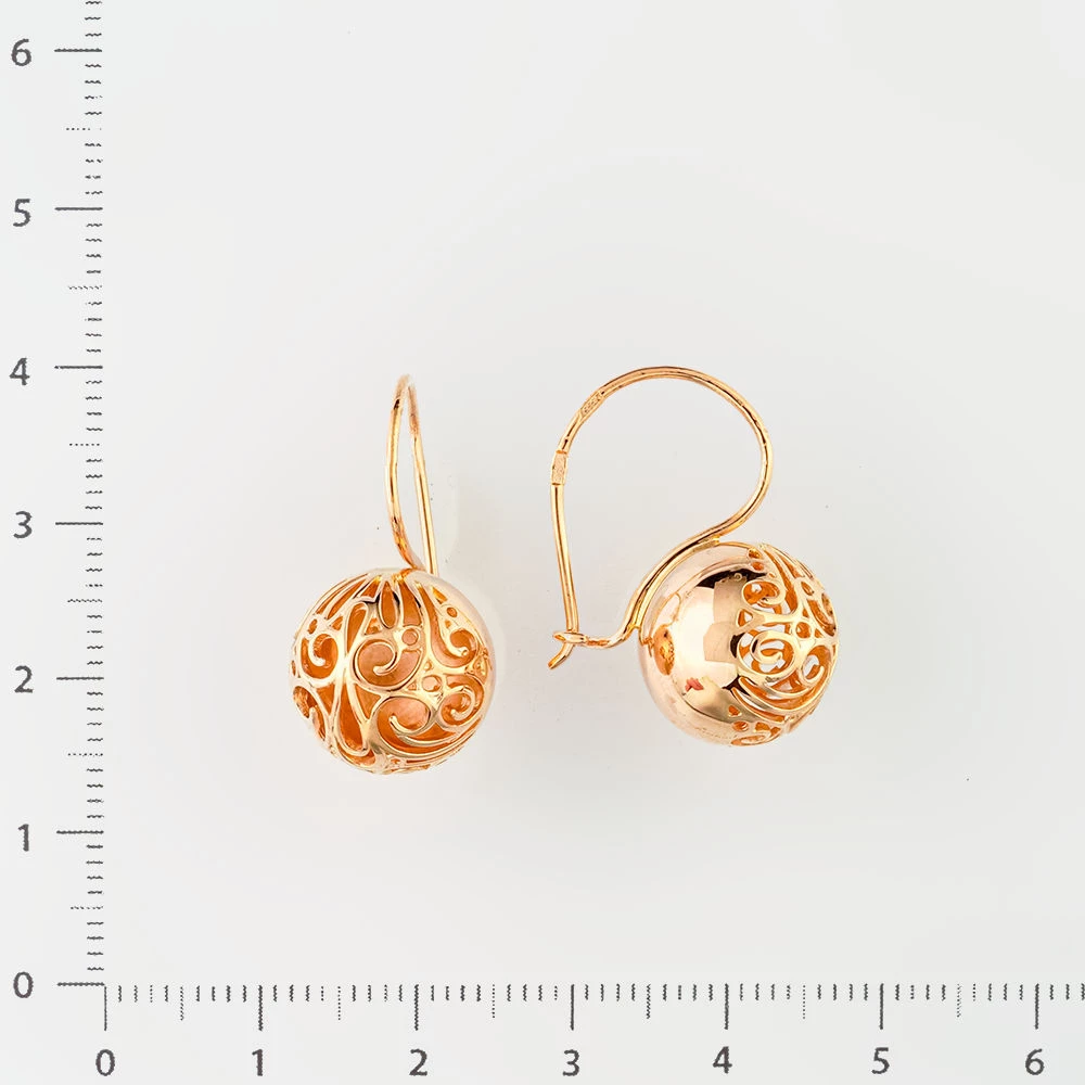 Серьги из красного золота 585 пробы