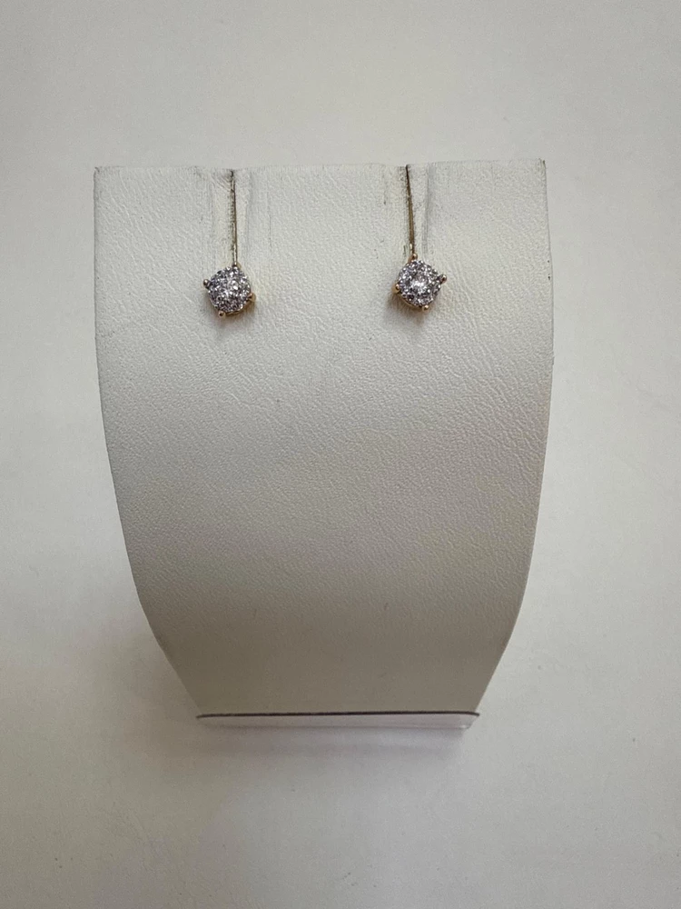 Серьги с фианитом из красного золота 585 пробы