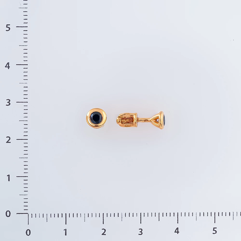 Серьги с сапфиром из красного золота 585 пробы