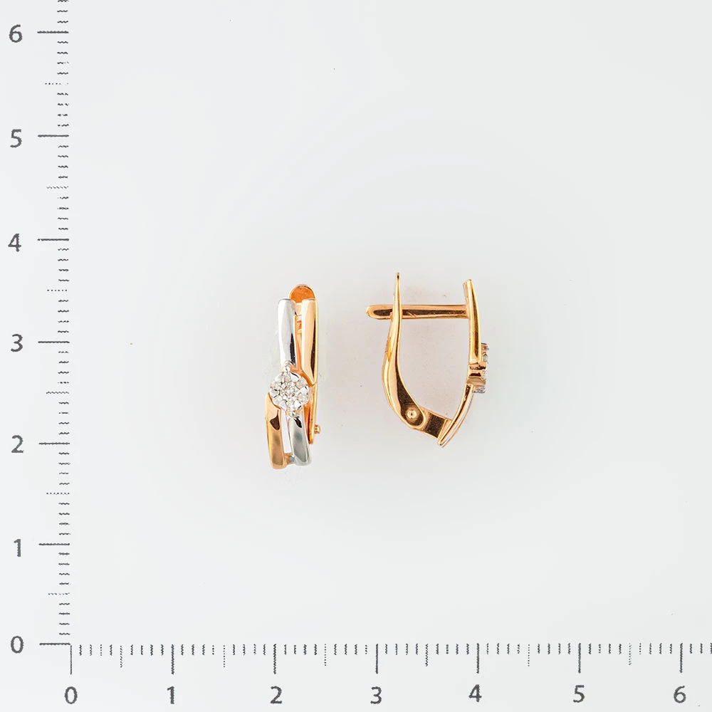 Серьги с бриллиантом из красного золота 585 пробы