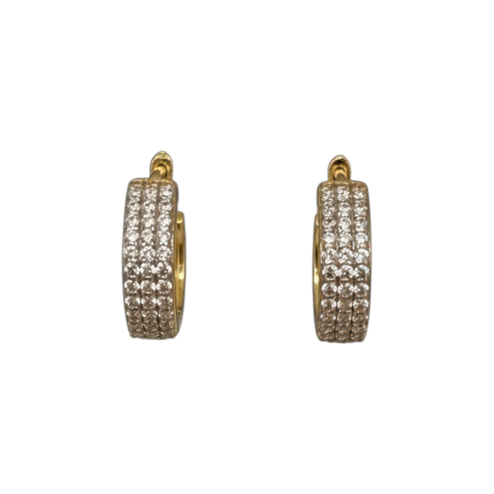 Серьги с фианитом из красного золота 585 пробы