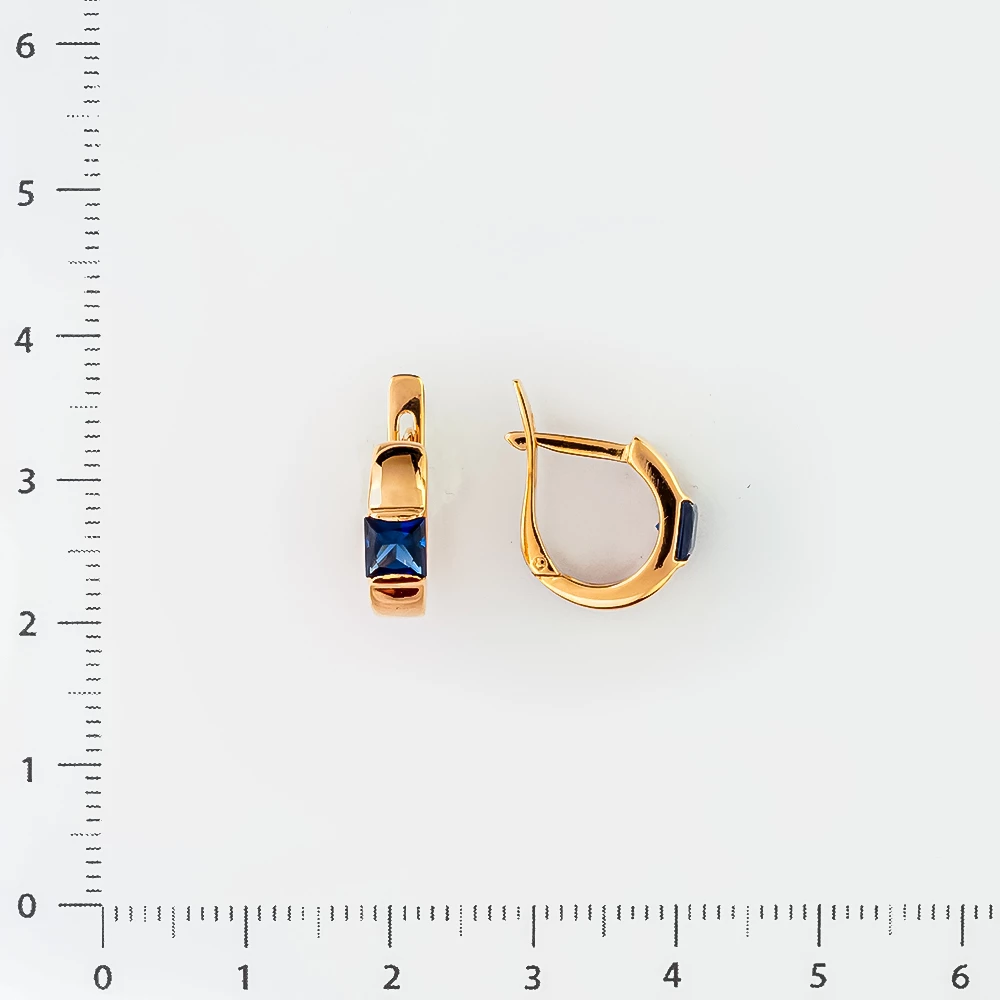 Серьги с ситаллом из красного золота 585 пробы