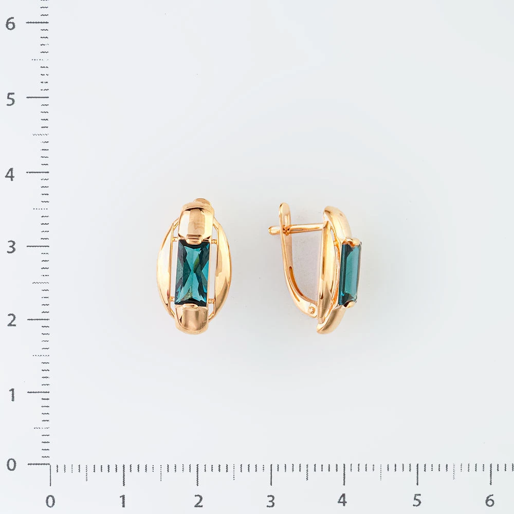 Серьги с топазом лондон из красного золота 585 пробы