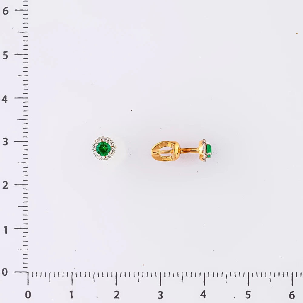 Серьги с ситаллом из красного золота 585 пробы