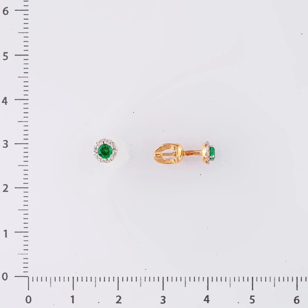 Серьги с ситаллом из красного золота 585 пробы