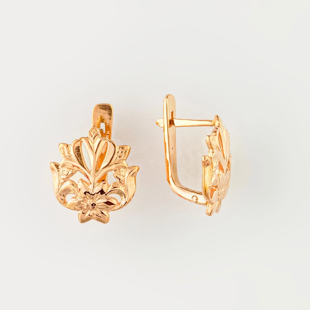 Серьги из красного золота 585 пробы