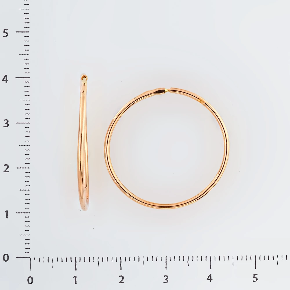 Серьги конго из красного золота 585 пробы