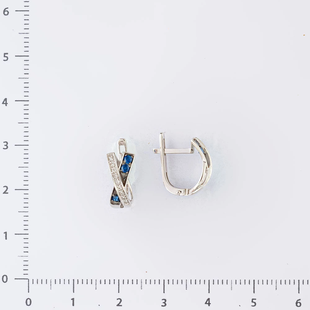 Серьги с сапфиром из красного золота 585 пробы