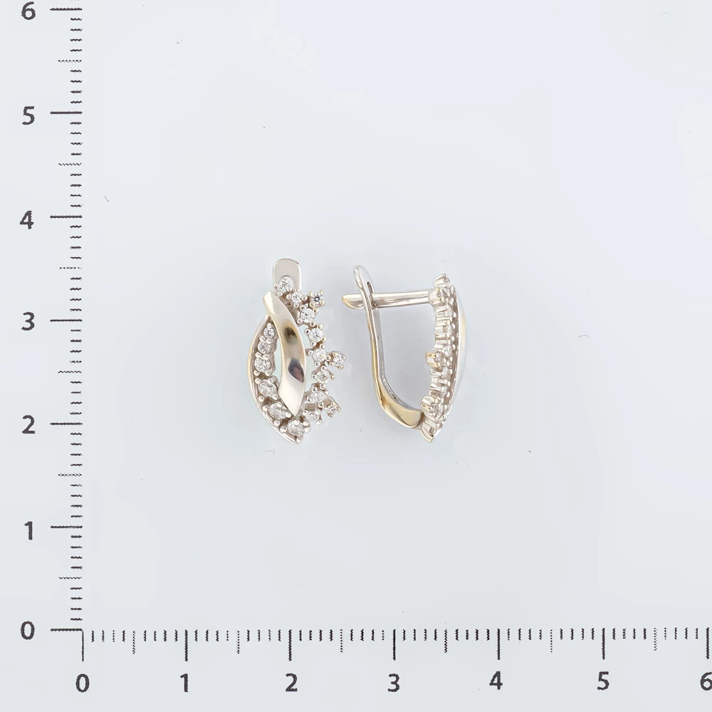 Серьги с фианитом из белого золота 585 пробы
