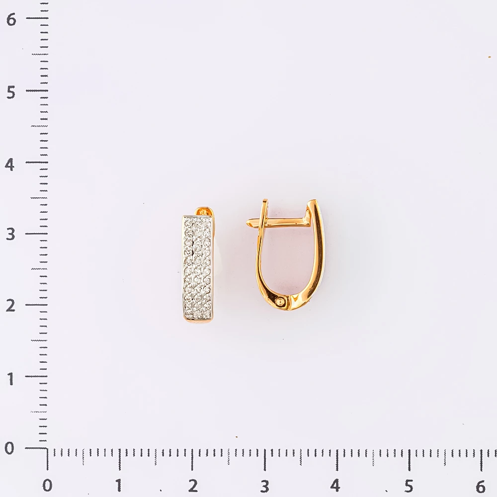 Серьги с бриллиантом из красного золота 585 пробы