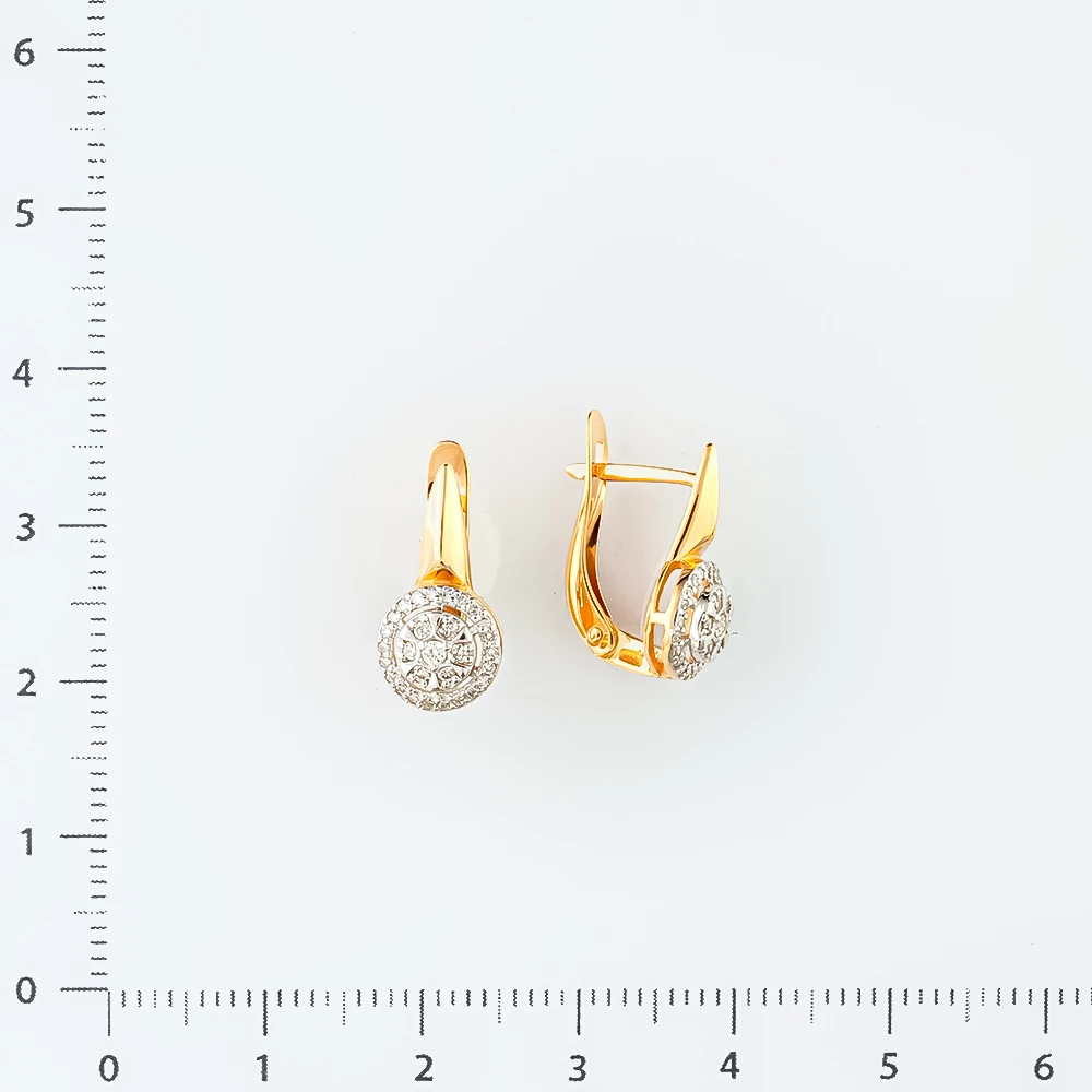 Серьги с бриллиантом из красного золота 585 пробы