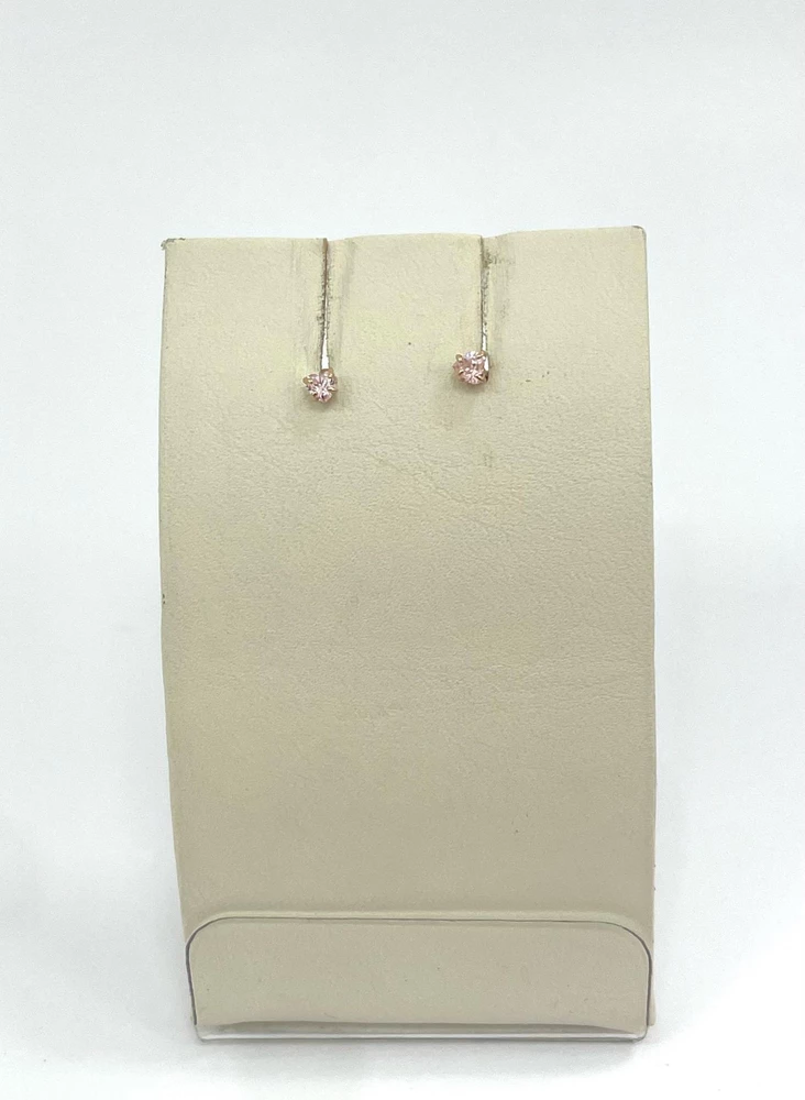 Серьги с фианитом из красного золота 585 пробы