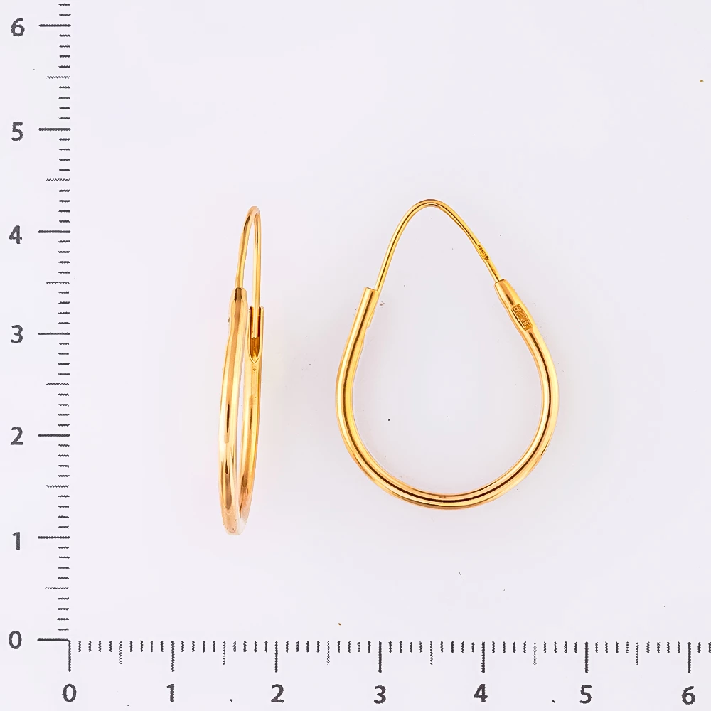 Серьги конго из красного золота 583 пробы
