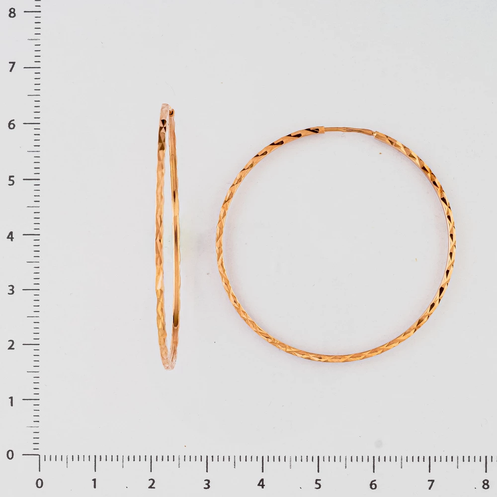 Серьги конго из красного золота 375 пробы