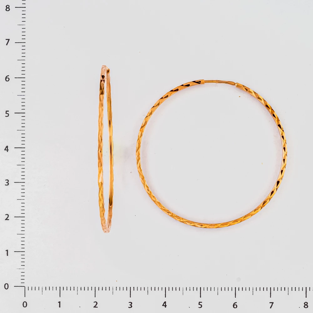 Серьги конго из красного золота 375 пробы