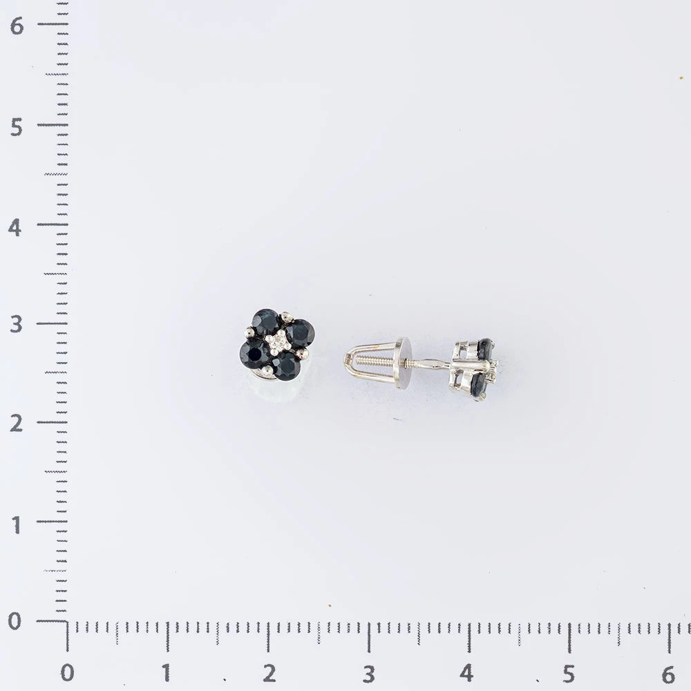Серьги с сапфиром из белого золота 585 пробы