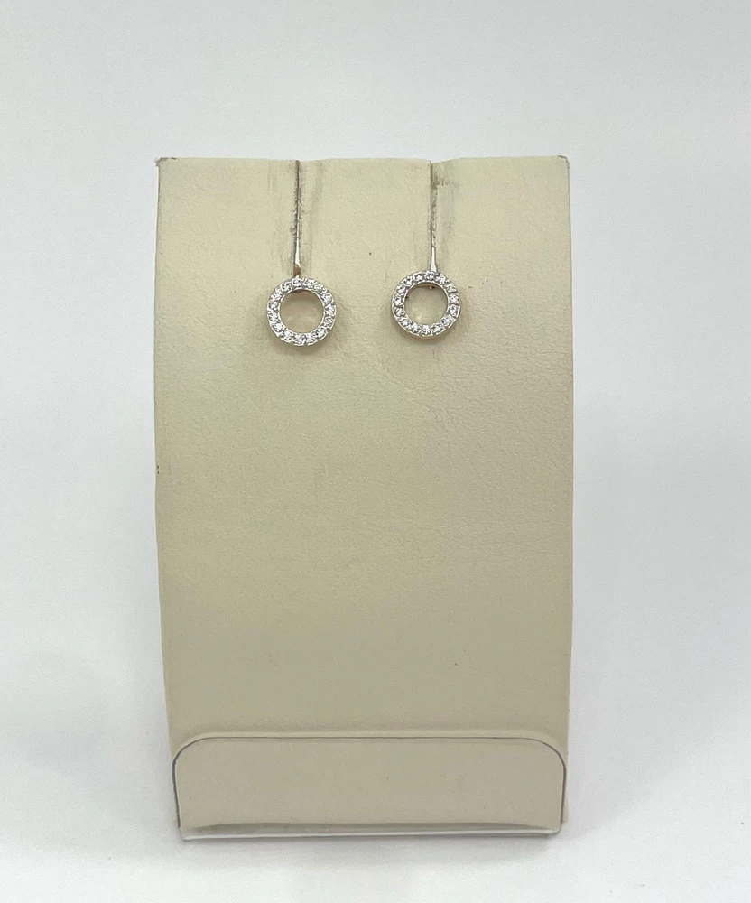 Серьги с фианитом из красного золота 585 пробы