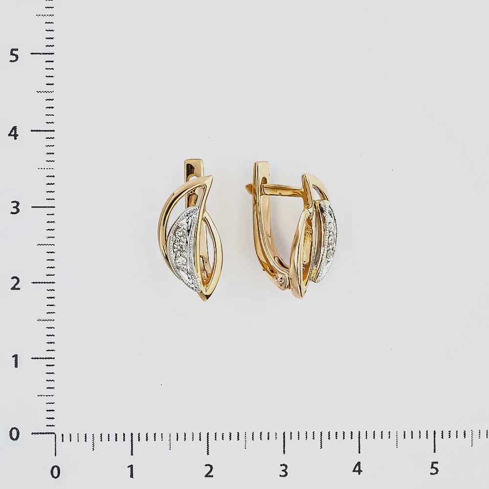 Серьги с бриллиантом из красного золота 585 пробы