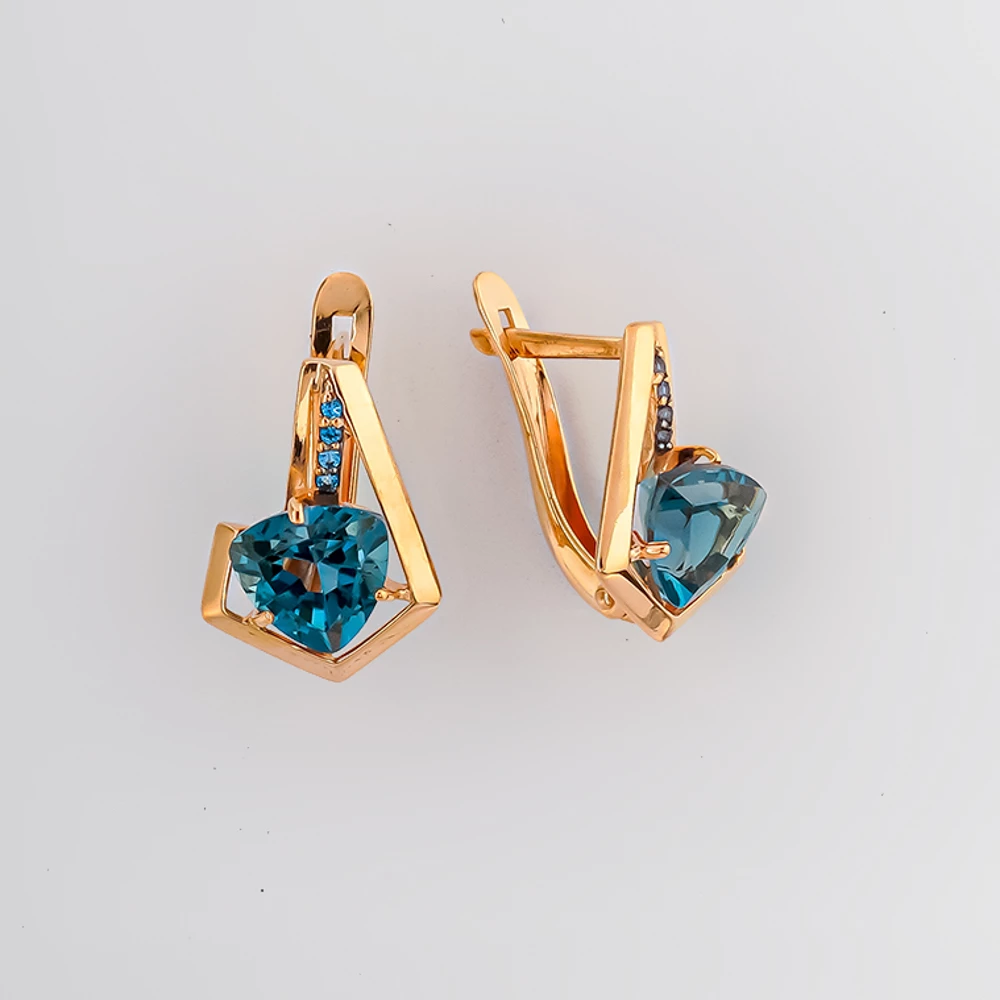 Серьги с топазом лондон из белого золота 585 пробы