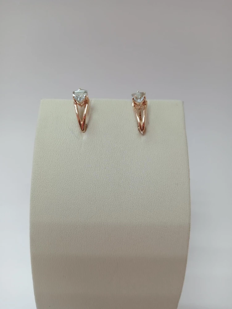 Серьги с топазом из красного золота 585 пробы