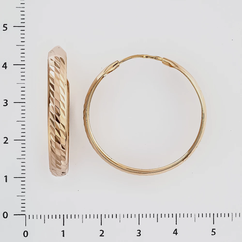 Серьги конго из красного золота 585 пробы