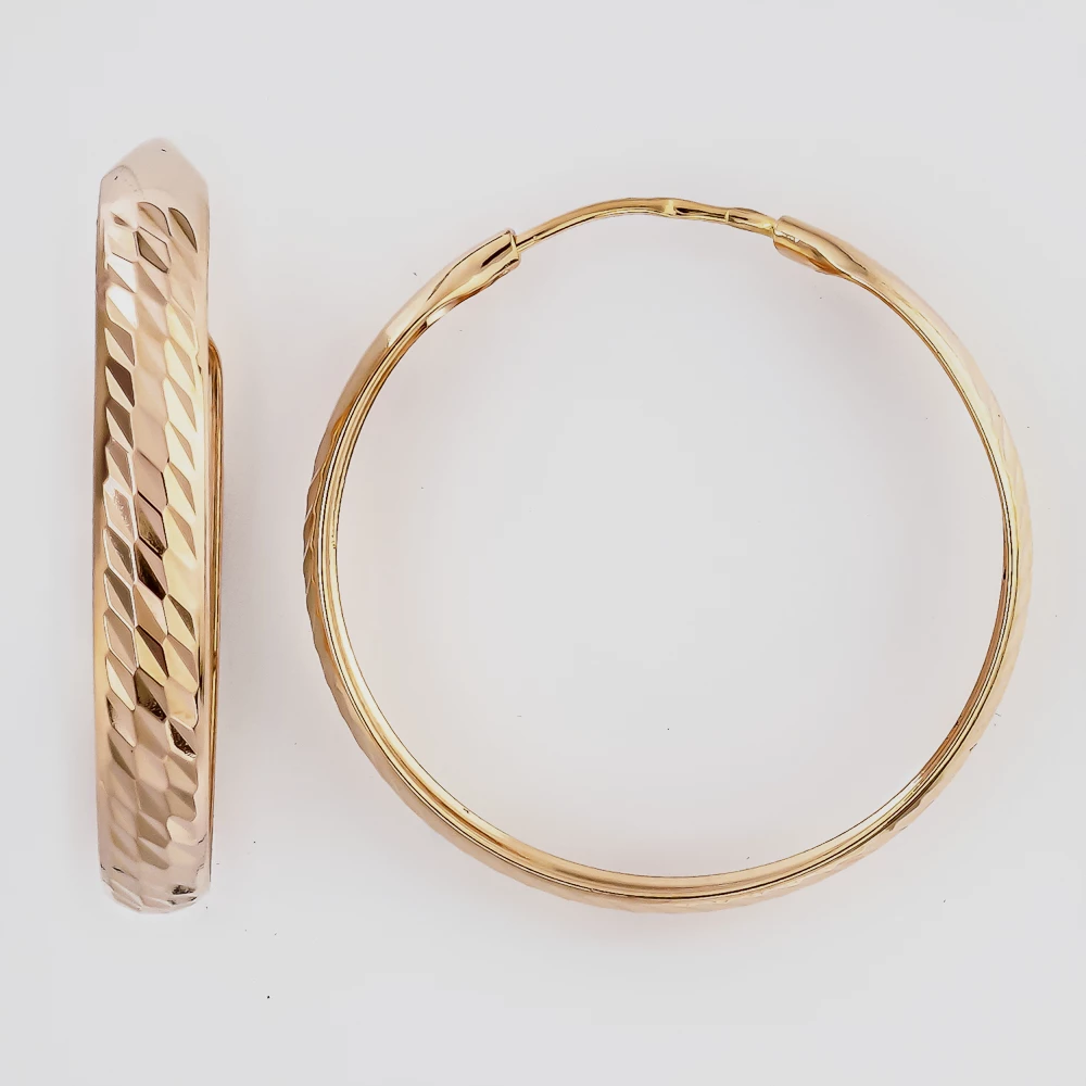 Серьги конго из красного золота 585 пробы