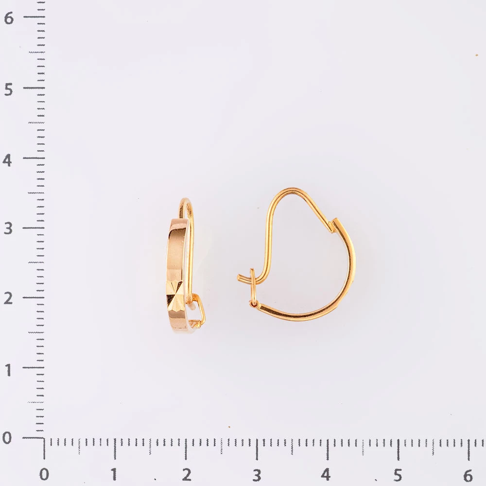 Серьги конго из красного золота 585 пробы