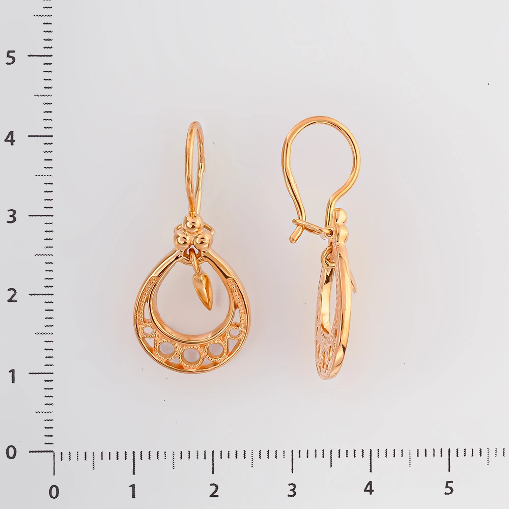 Серьги из красного золота 585 пробы