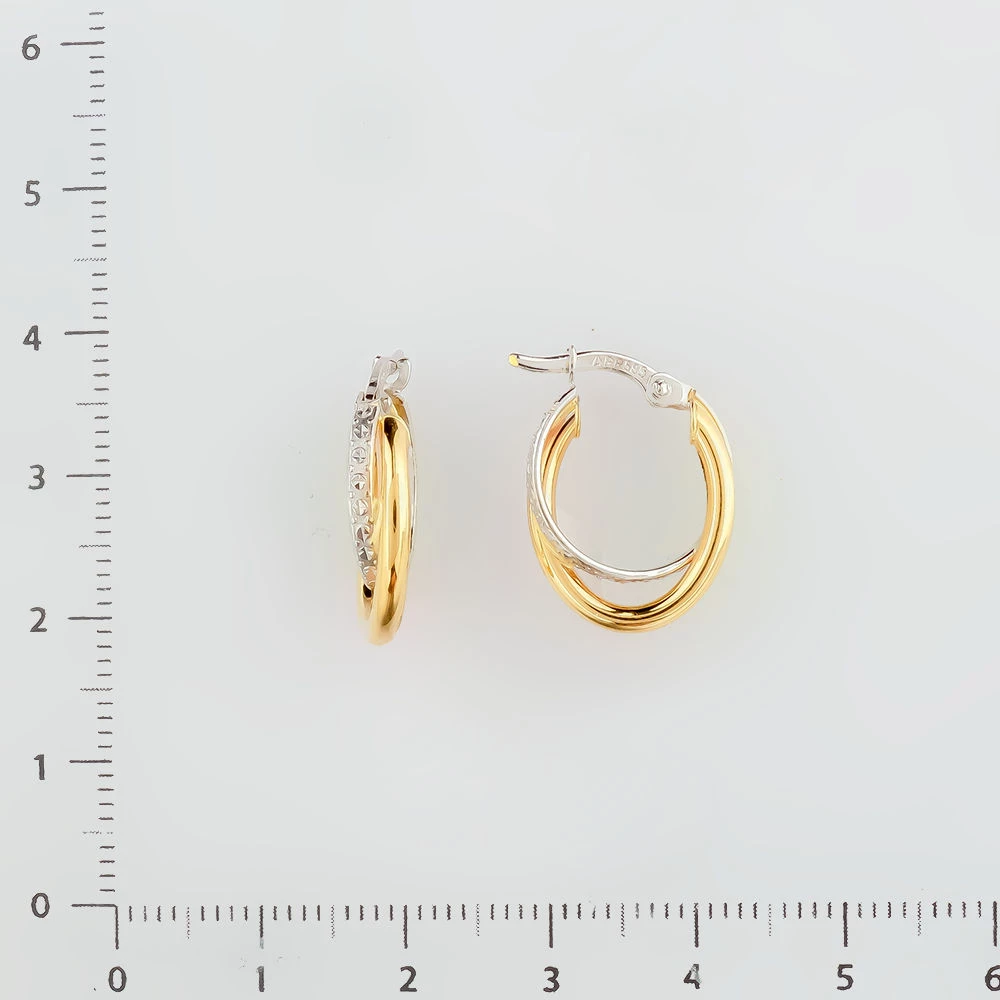 Серьги конго из желтого золота 585 пробы