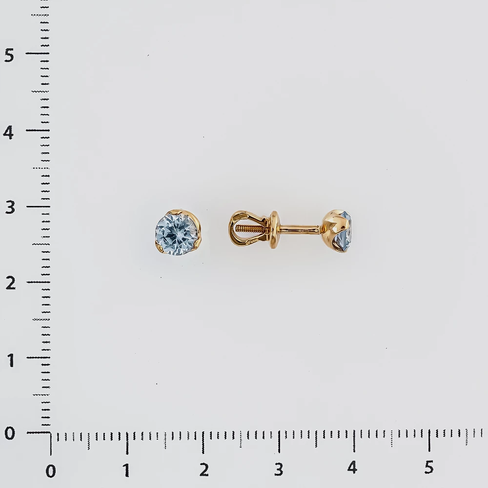 Серьги с топазом из красного золота 585 пробы