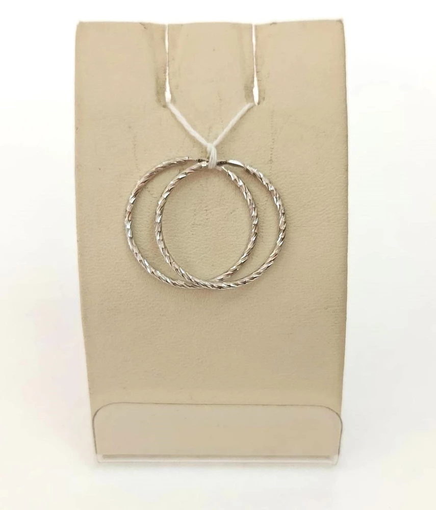 Серьги конго из белого золота 585 пробы