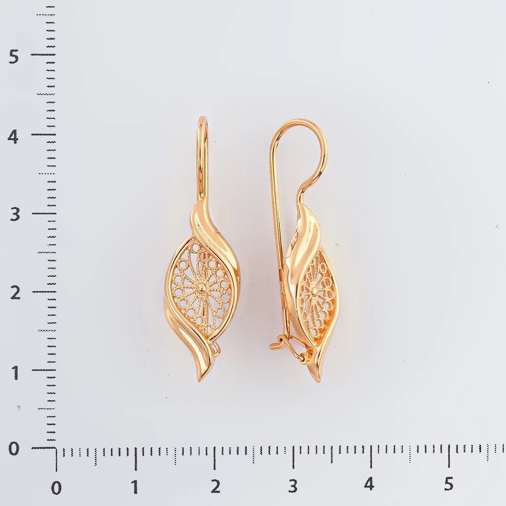 Серьги из красного золота 585 пробы