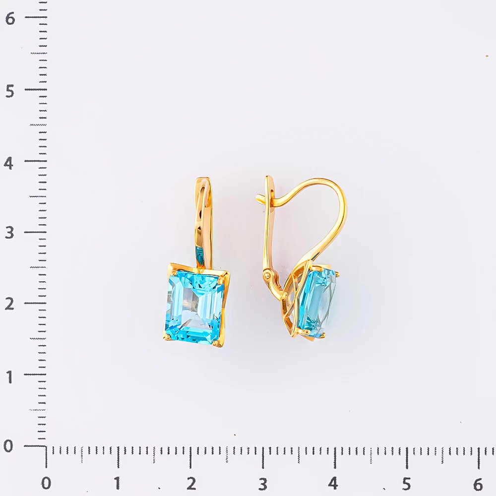 Серьги с ситаллом из красного золота 585 пробы