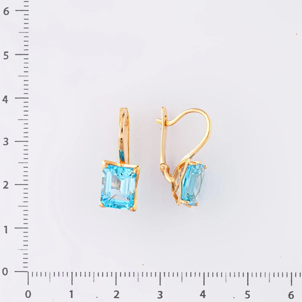 Серьги с ситаллом из красного золота 585 пробы