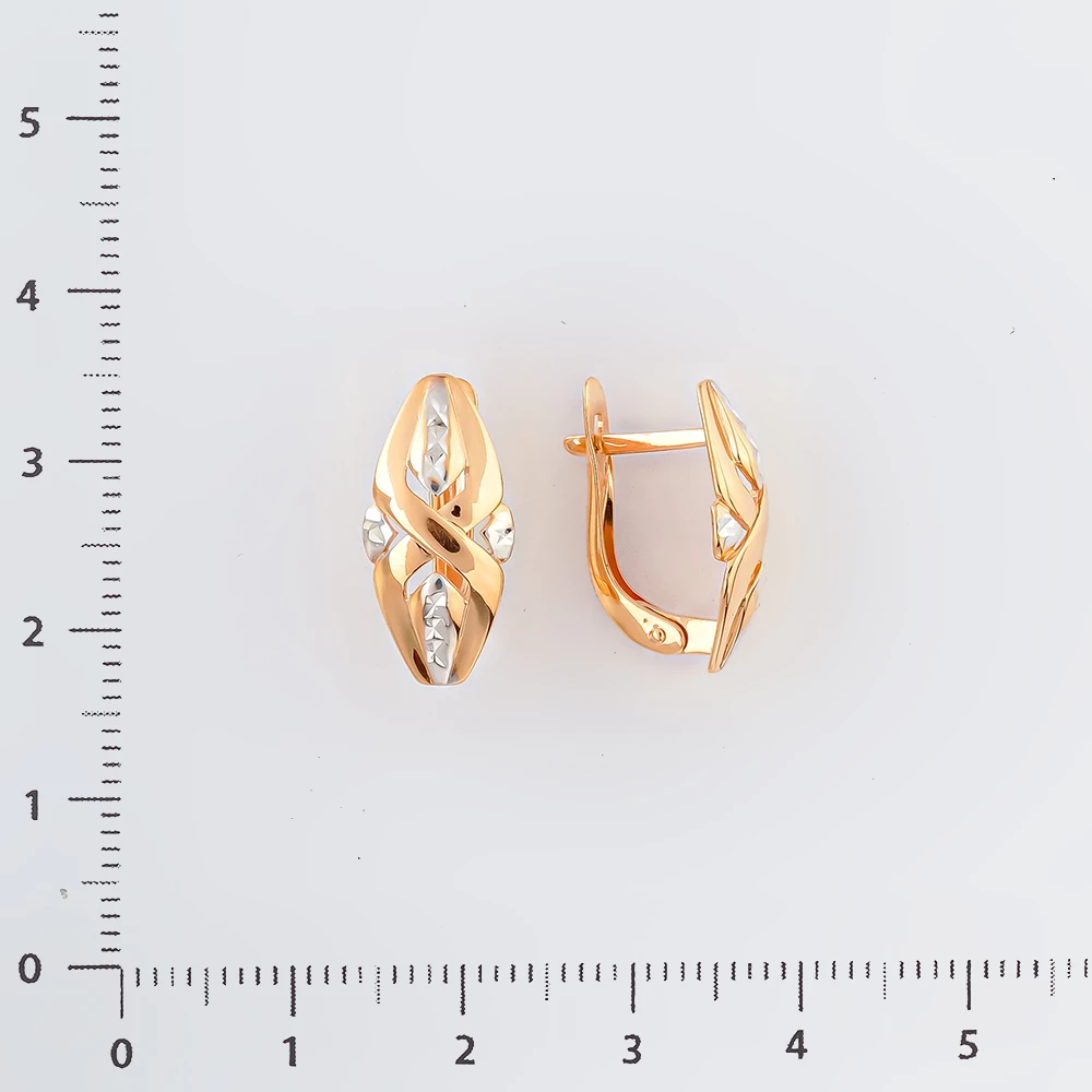 Серьги с фианитом из белого золота 585 пробы