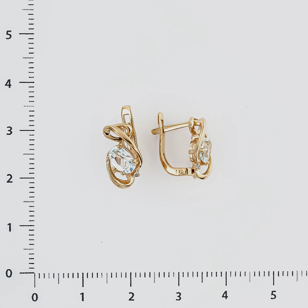 Серьги с топазом из красного золота 585 пробы