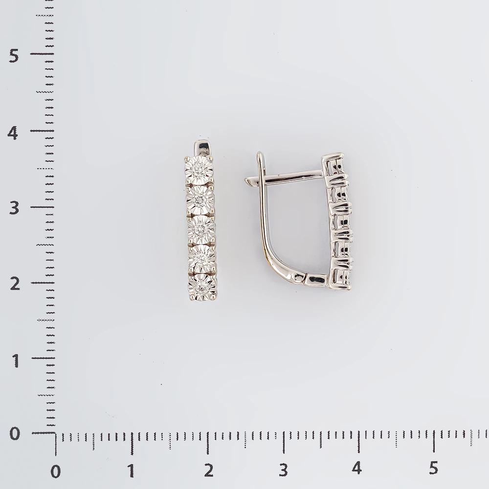Серьги с бриллиантом из белого золота 585 пробы