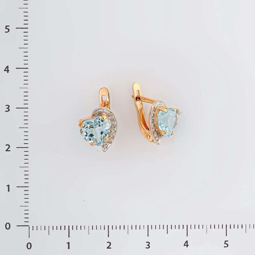 Серьги с топазом из красного золота 585 пробы