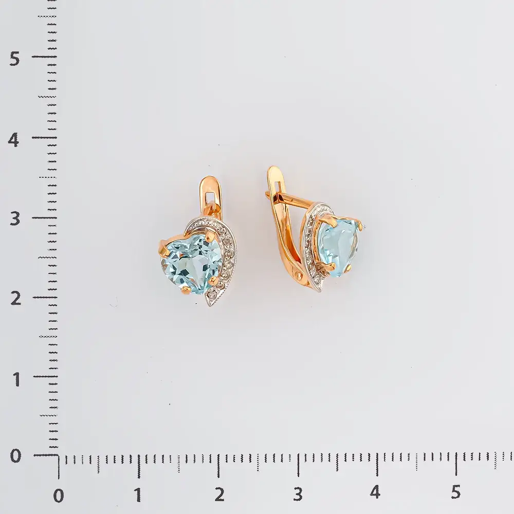 Серьги с топазом из красного золота 585 пробы 2